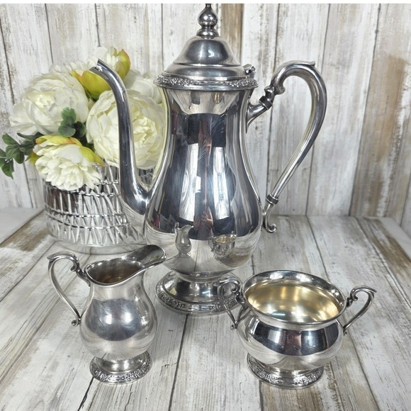 International Silver Other - International Silver Camille Silverplate Coffee Pot Sugar Bowl Creamer 3pc Set